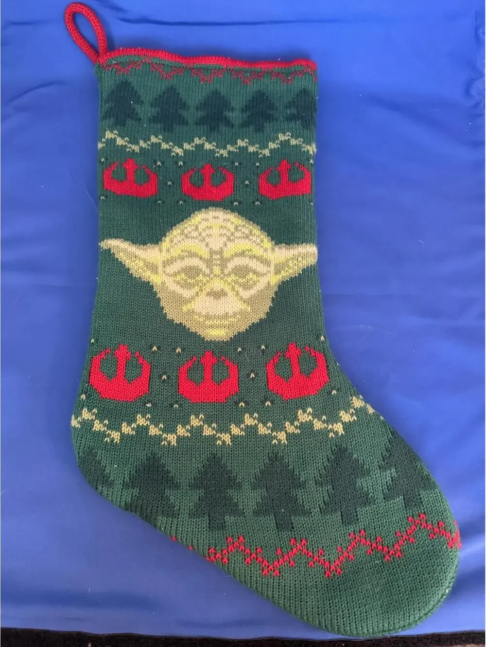 YODA CHRISTMAS STOCKING Knit Star Wars Disney - MTFBWY